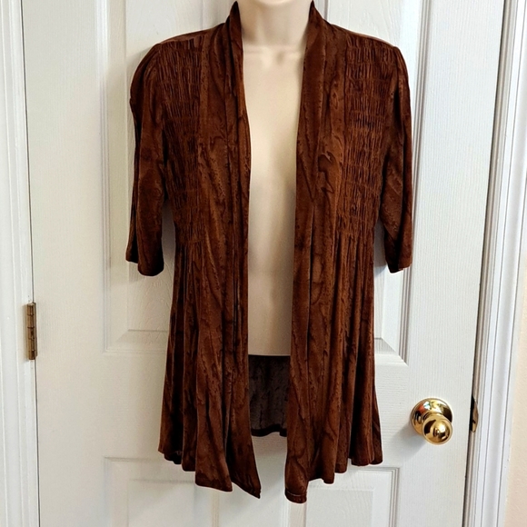 👍 Collarless Cardigan Jacket - Picture 2 of 11